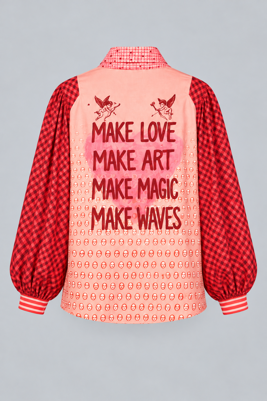 Art Print Bow-Neck Blouse