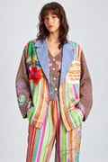 Multicolour Mixed-Print Blazer