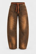 Vintage Brown Barrel-Leg Jeans