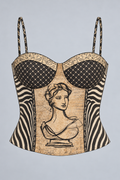 Emery Mixed-Print Corset Top