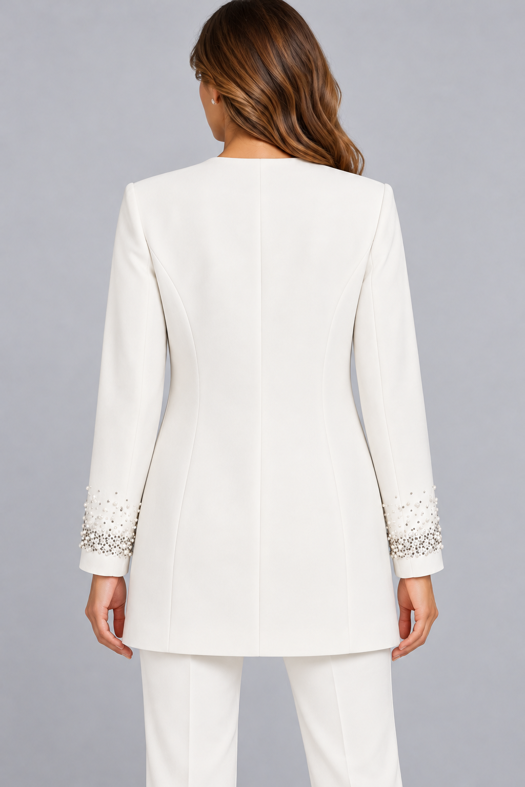 Ivory Pearl & Crystal Embellished Jacket