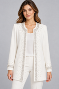 Ivory Pearl & Crystal Embellished Jacket