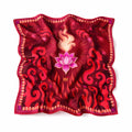 Red Lotus & Flame Print Scarf