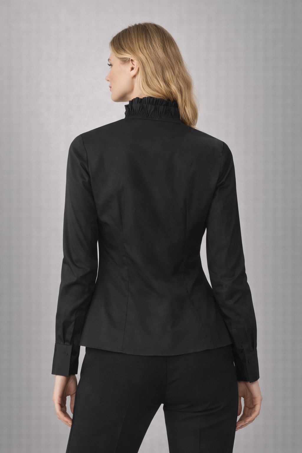 Jeweled Ruffle-Collar Blouse