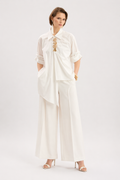 White Statement Shirt Blouse