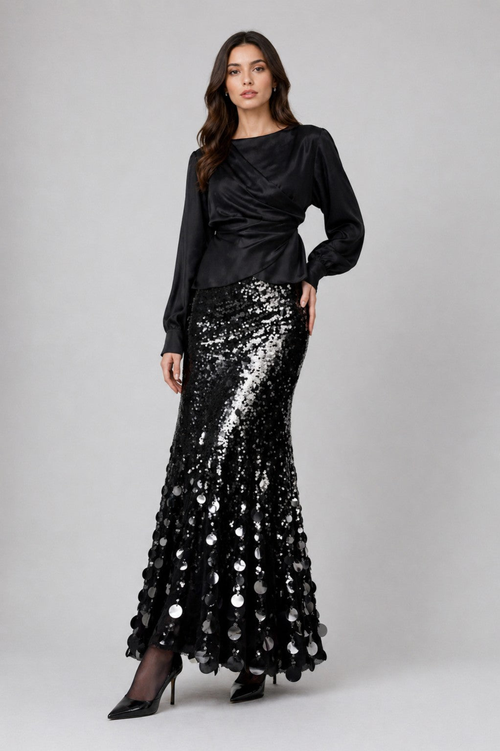Midnight Sequin Statement Skirt