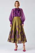 Plum Ruffled Organza Blouse