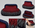 Nadia Dhafri Paris – Burgundy Feather Crochet Clutch
