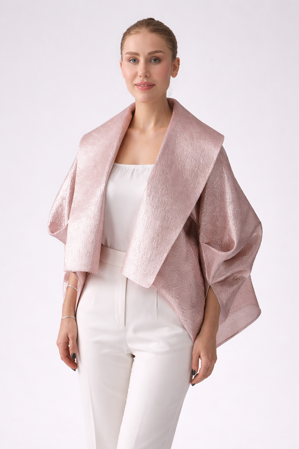 Blush Textured Statement Jacket