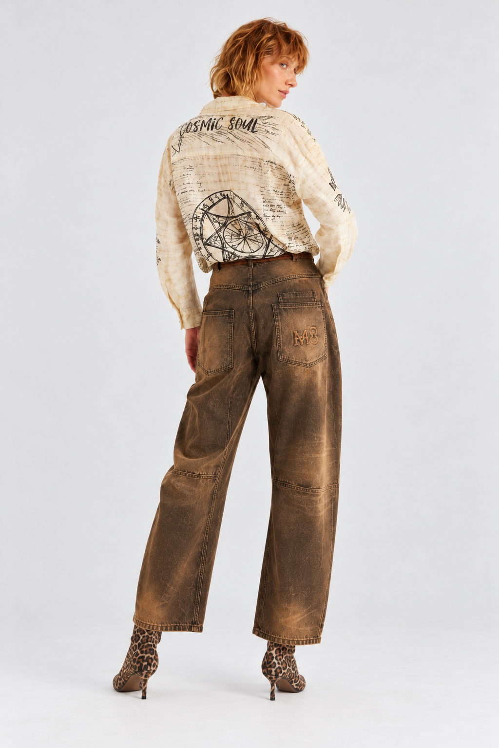 Cream Cosmic Print Blouse