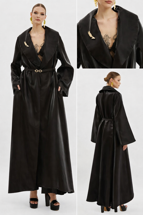 Verda organza maxi caftan