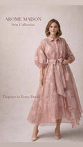 Blush Organza Midi Dress