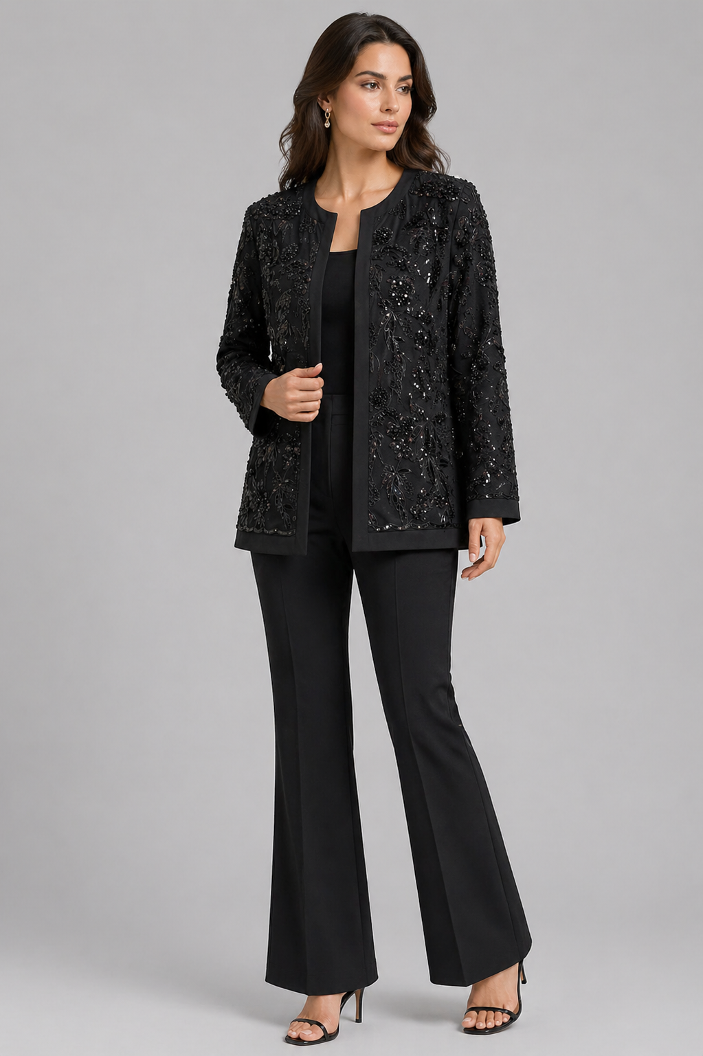 Embellished Evening Jacket – Classic Noir