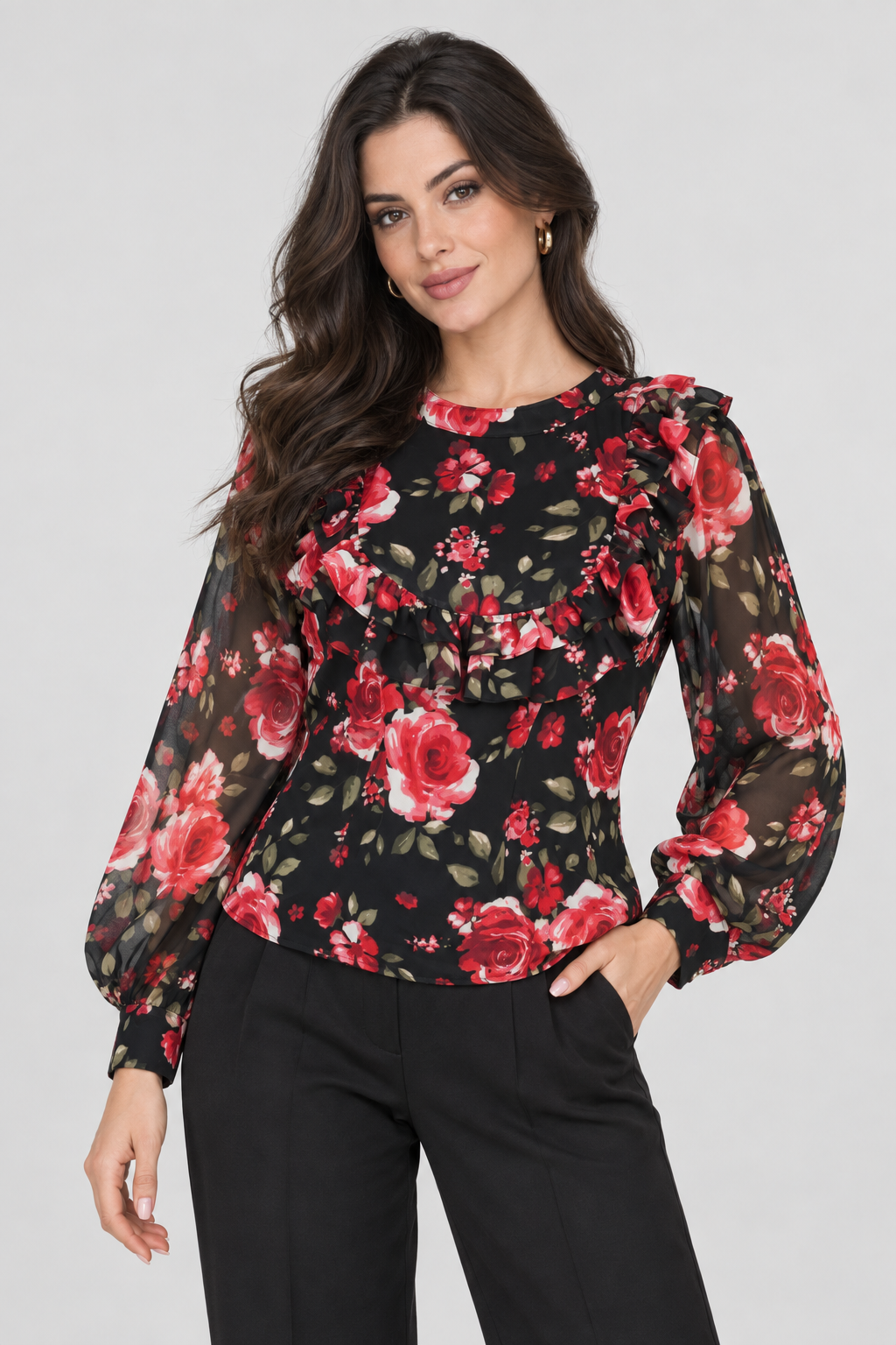 The Dark Floral Blouse