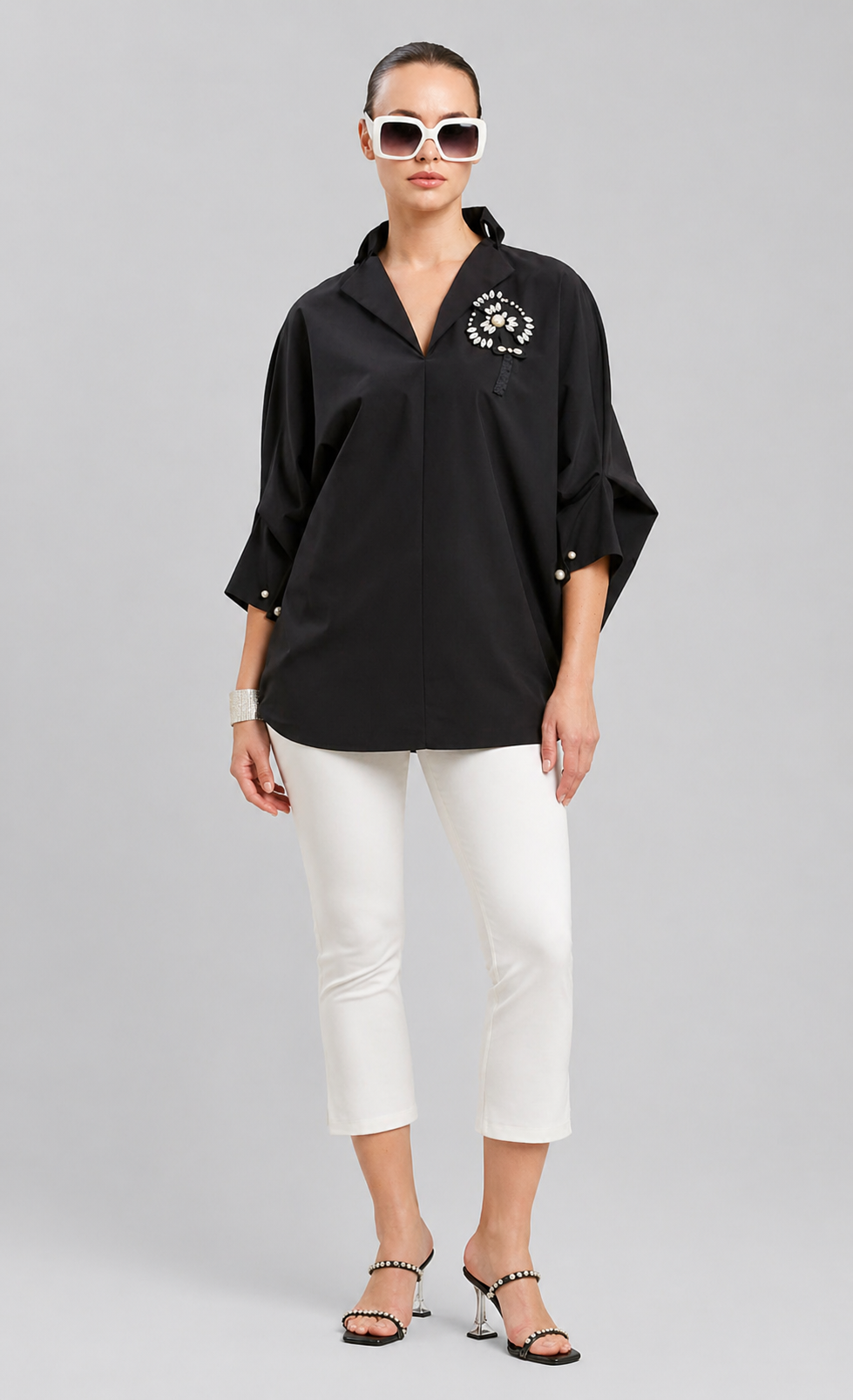Elegant Black Statement Blouse