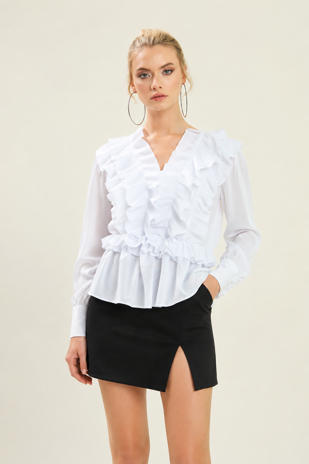 Pleated Ruffle blouse