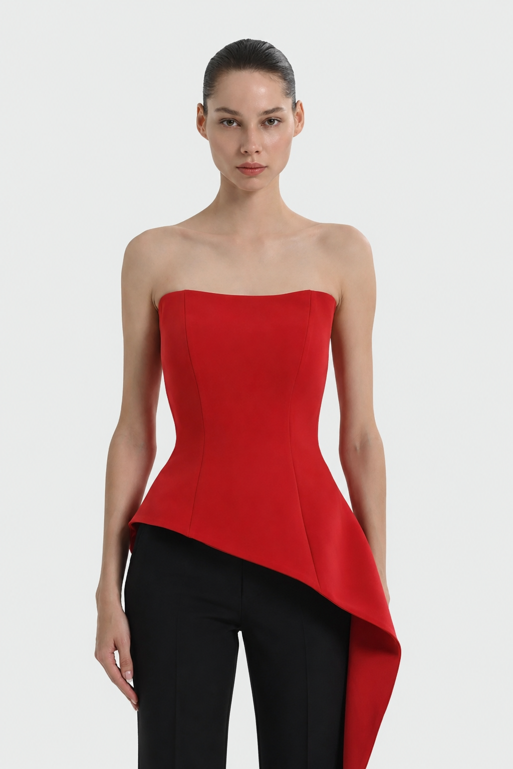 Ruby Sculpted Evening Top