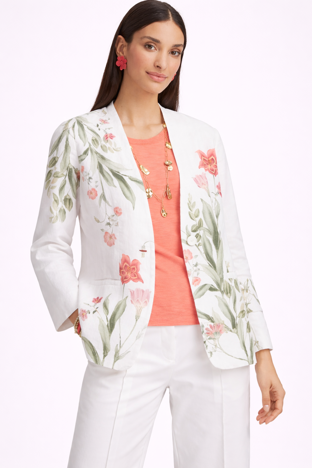 Floral Linen Blazer