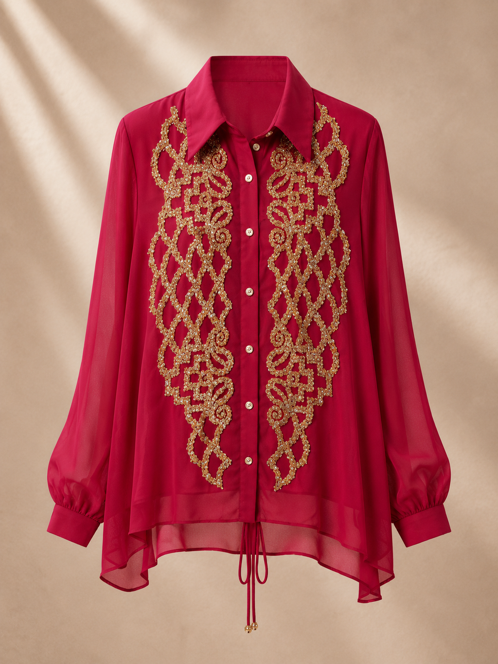 Beaded chiffon shirt