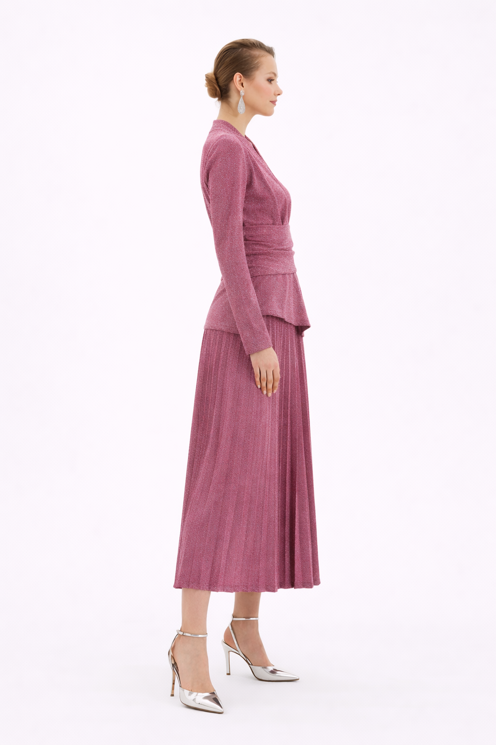 Shimmering Blouse and Skirt Set