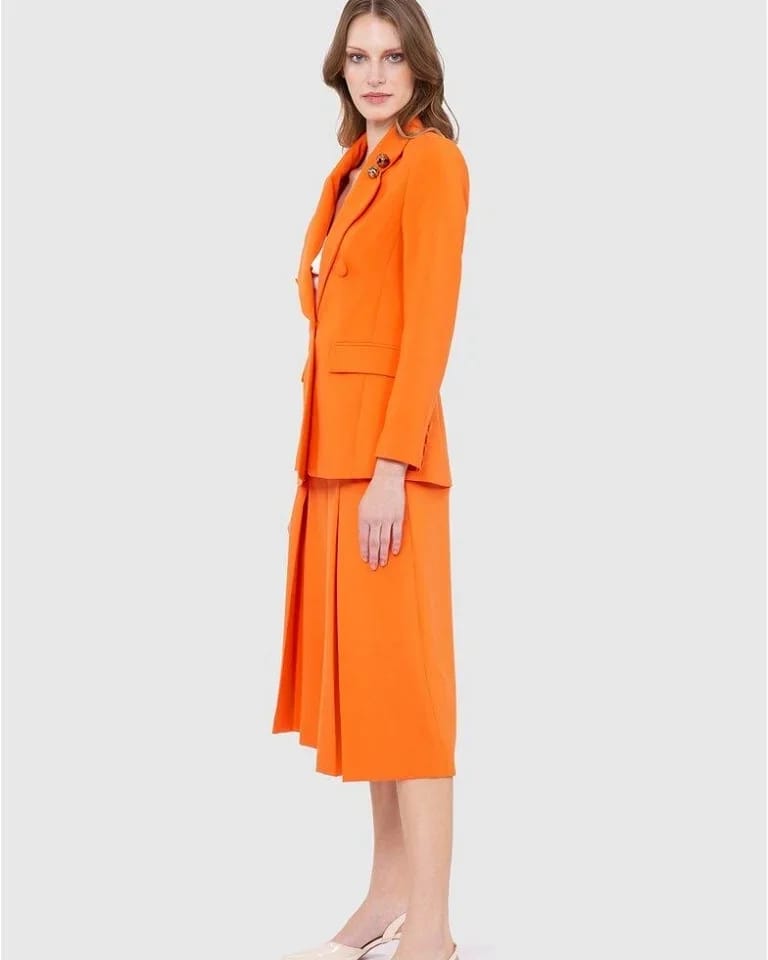 Vibrant Orange Blazer Set