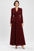 VERDA Shimmer Wrap Top & Pleated Maxi Skirt Set