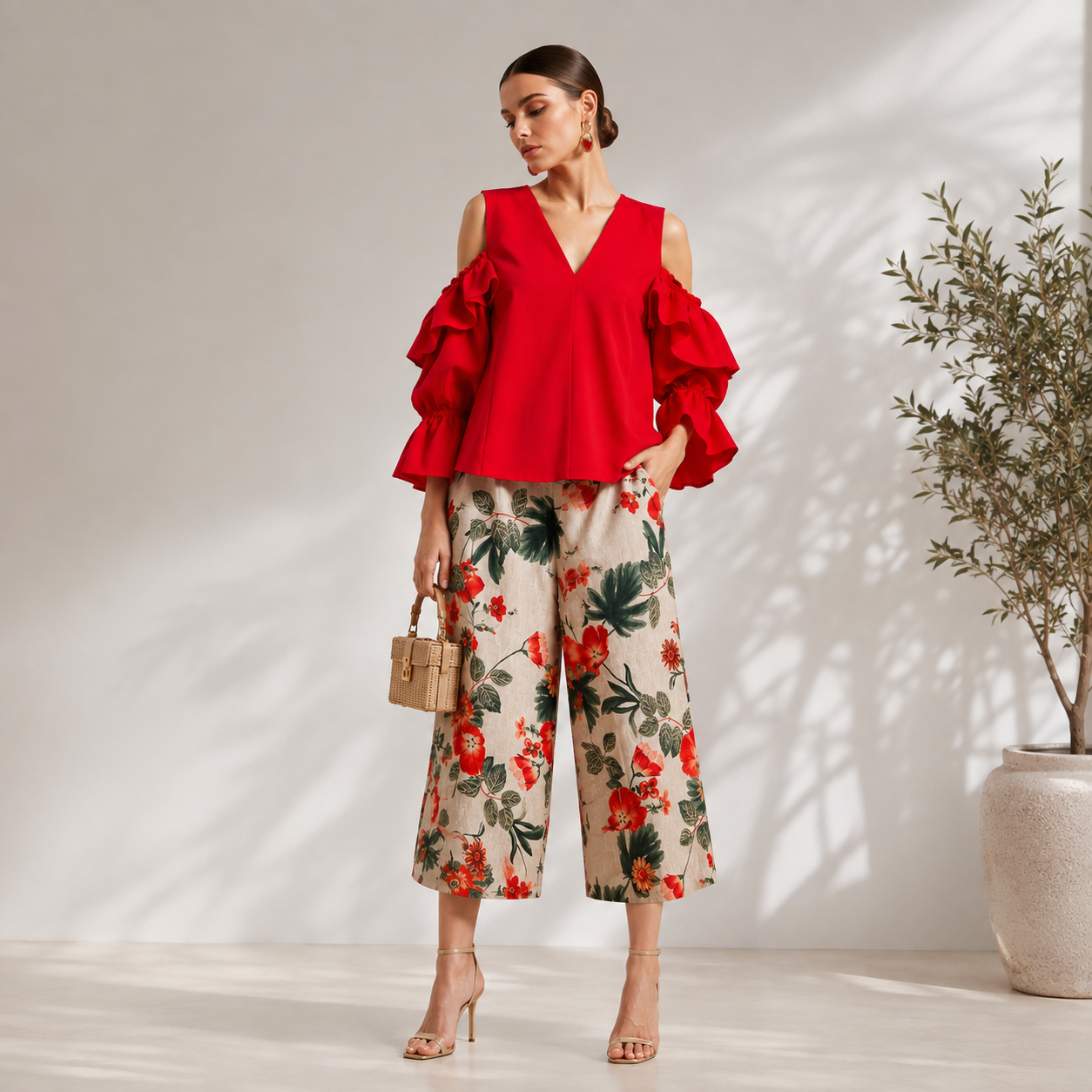 Floral Linen Pants