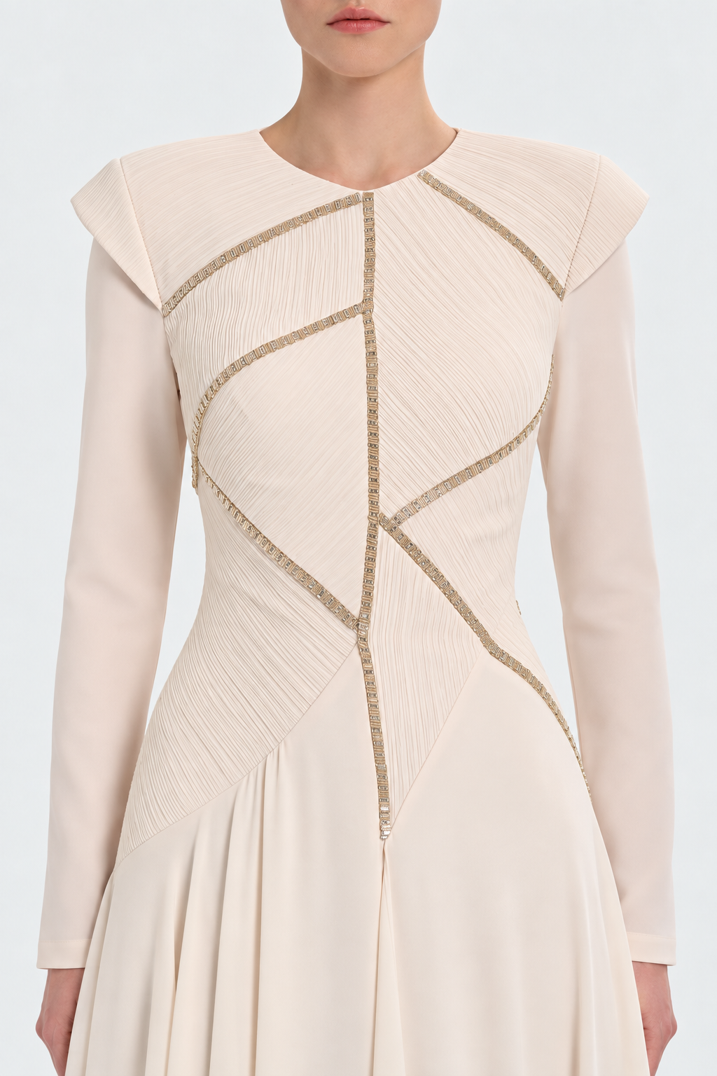 Ivory Gown with Gold Embellished Details