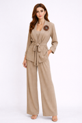 Beige  Flowy Co-Ord Set