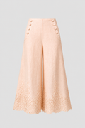 Embroidered Wide-Leg Pants