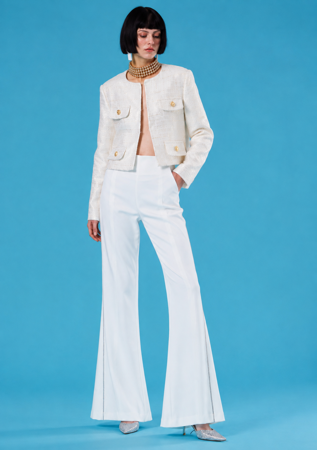 Cream boucle tweed jacket