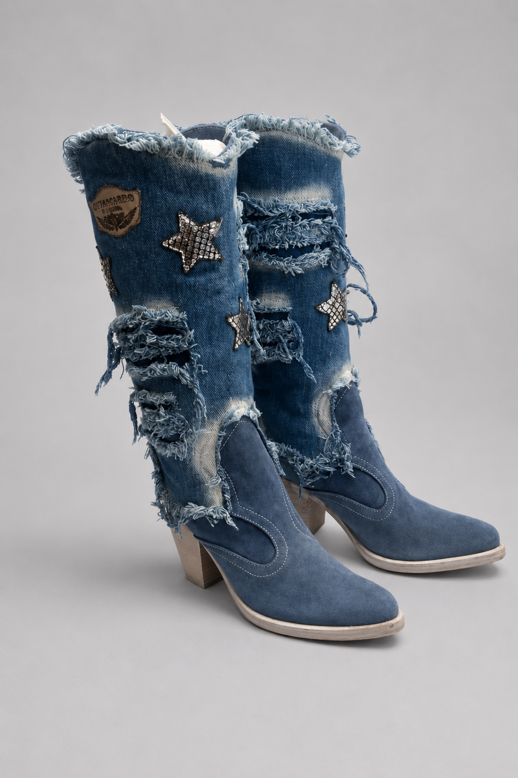 ElVaquero Italian Distressed Denim Boots