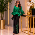 Vibrant Pleated Peplum
