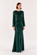 Emerald Sequin Evening Gown