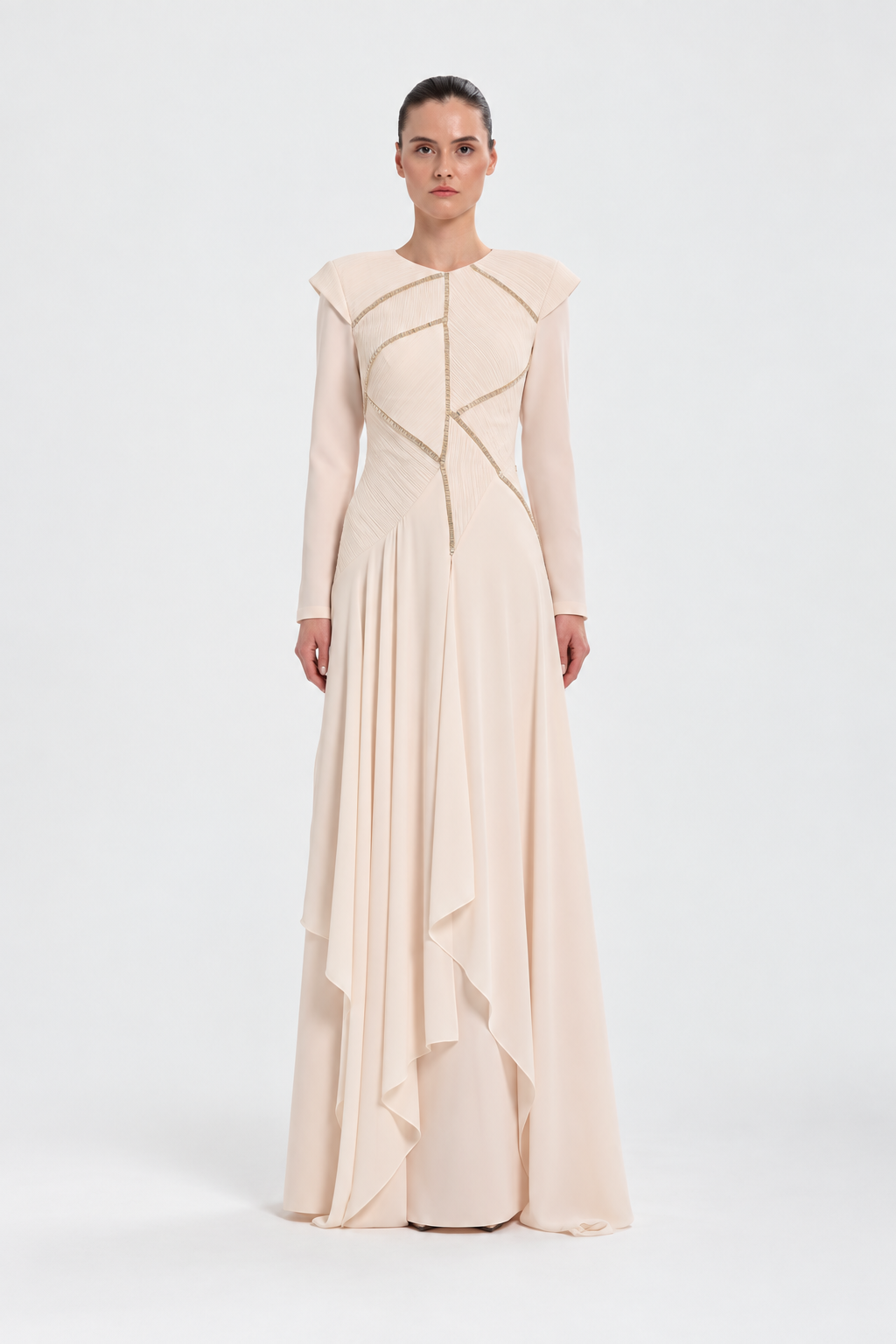 Ivory Gown with Gold Embellished Details