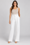 White High-Waisted Wide-Leg Trousers