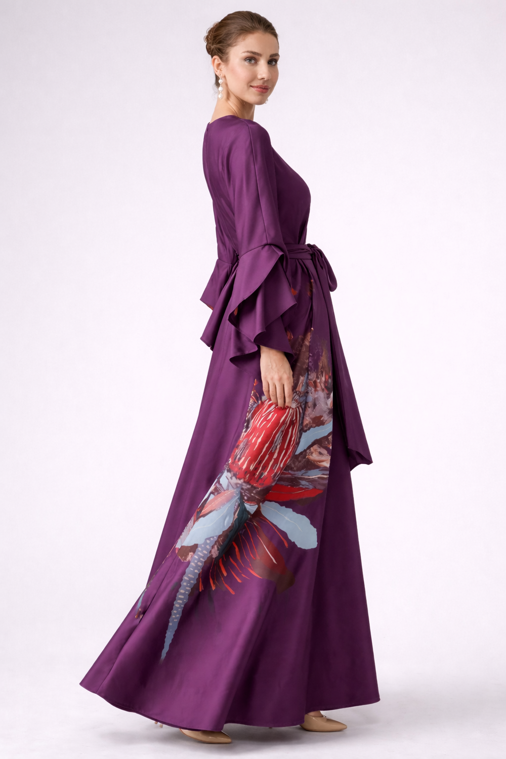 Plum Satin Kaftan
