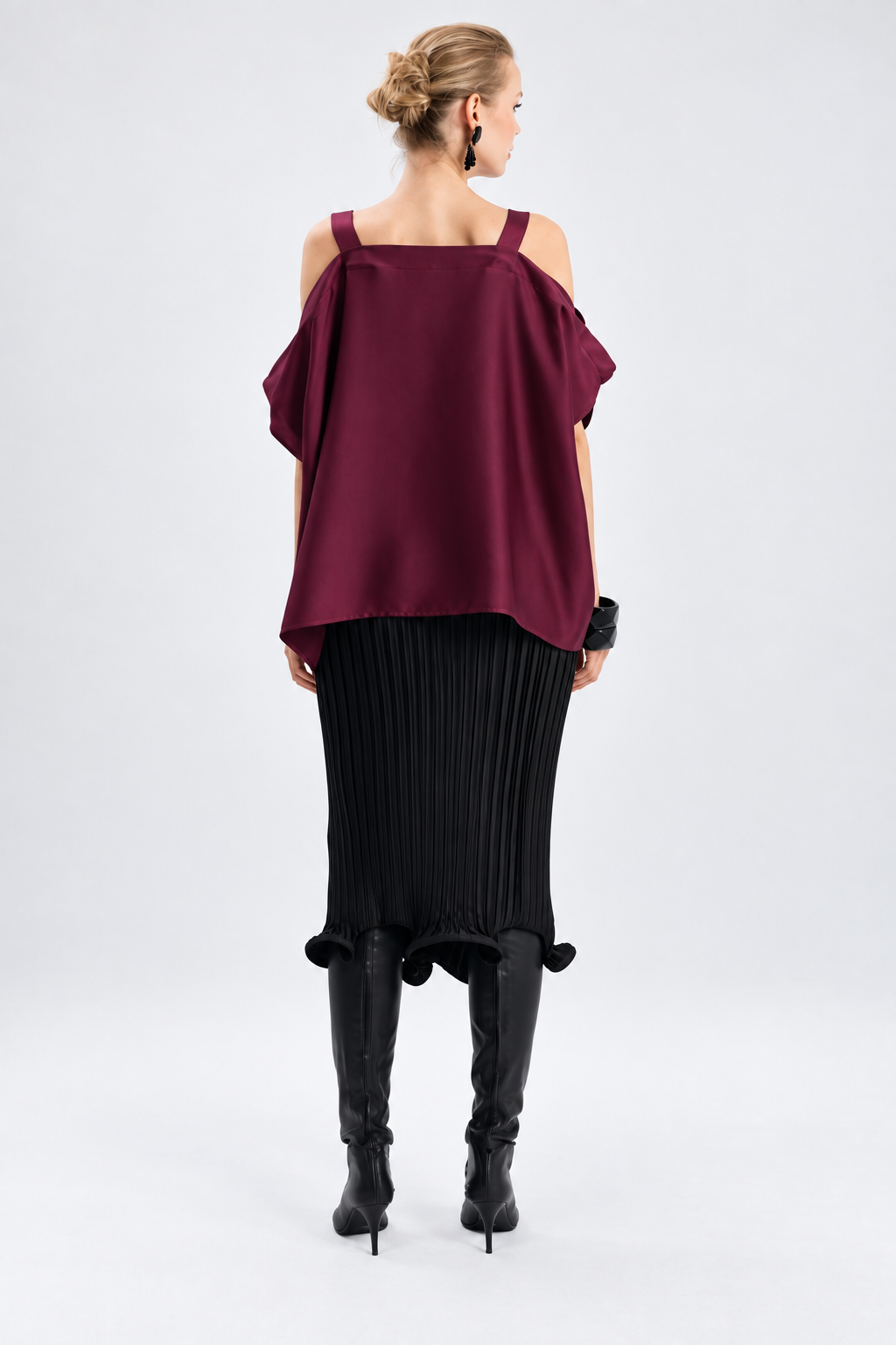 Claret Sculptural Rose Blouse