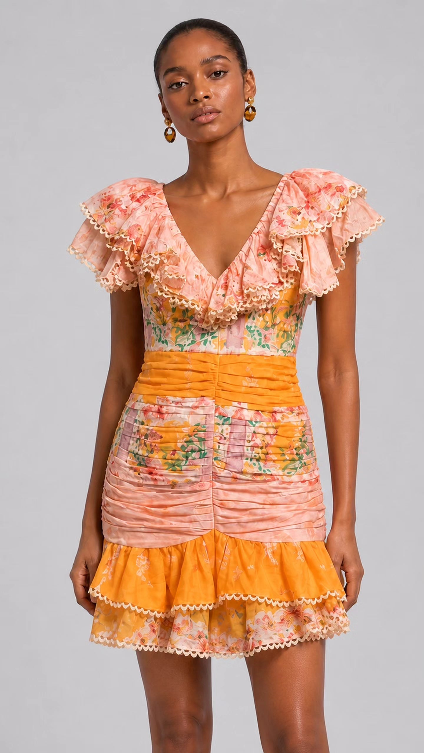 Floral Ruffle Mini Dress