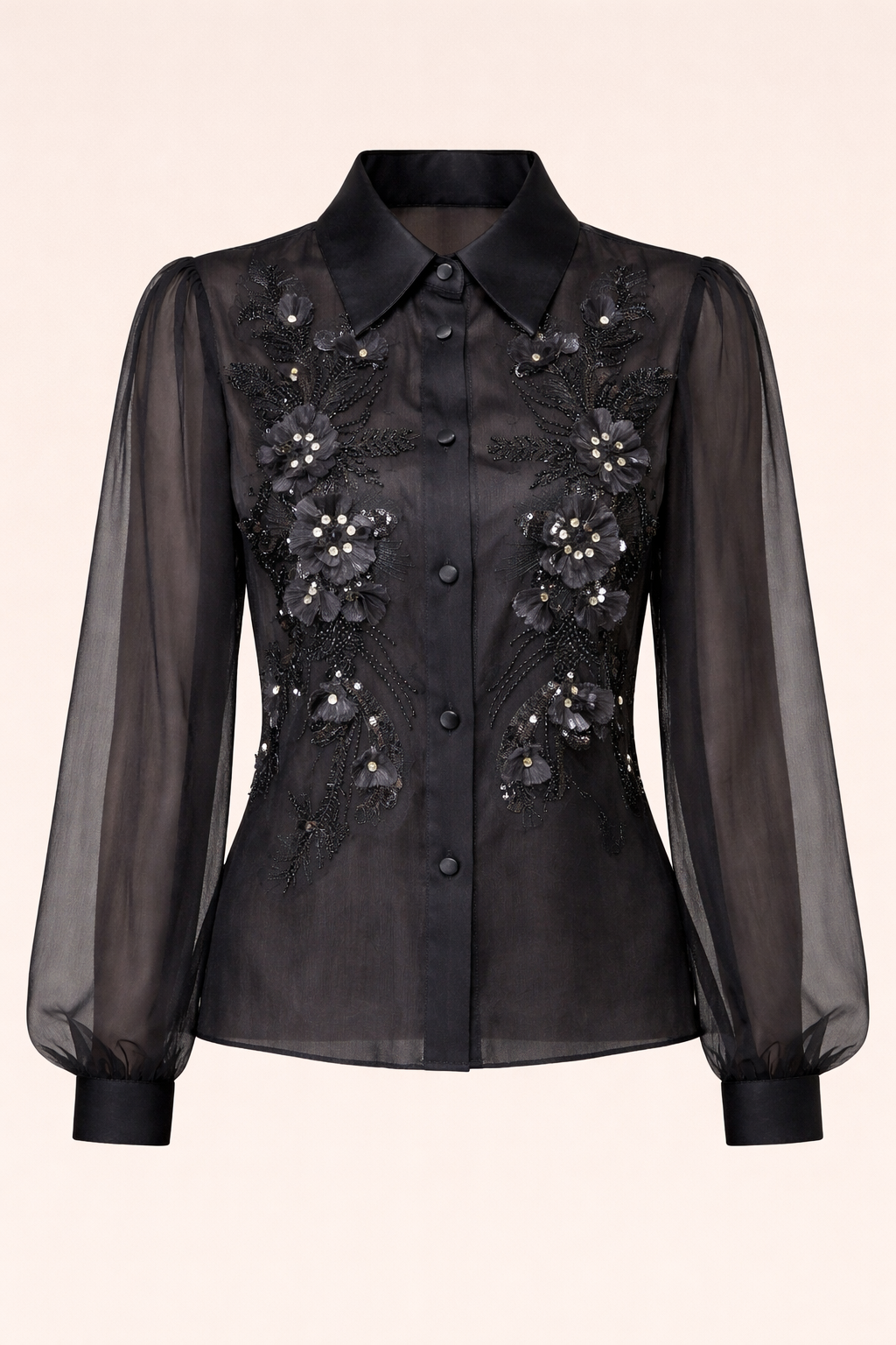 Embellished Floral Blouse