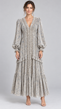 Grey Mint Floral Jacquard Maxi Dress