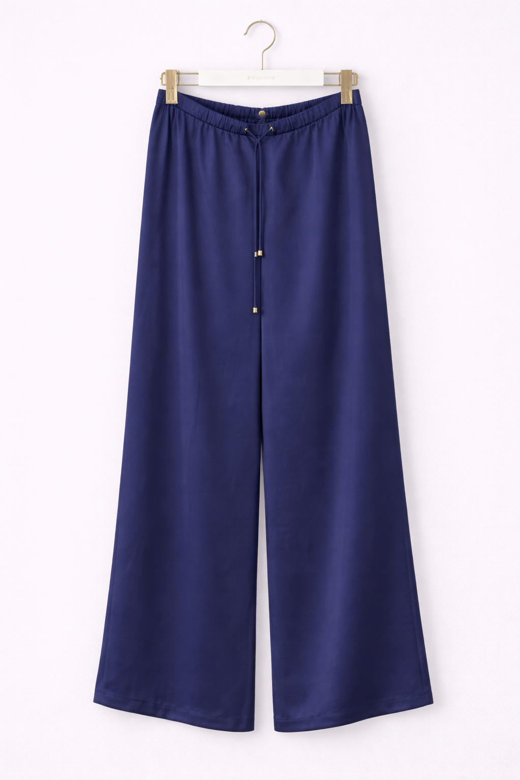 Navy Wide-Leg Trousers