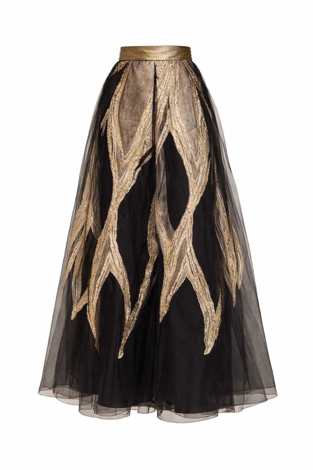 Metallic Brocade Maxi Skirt