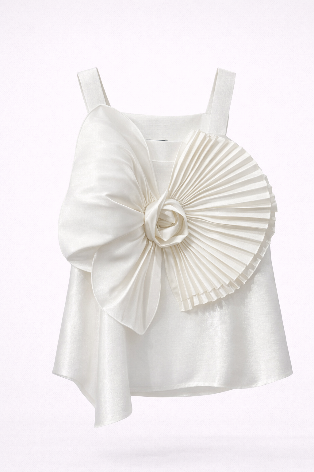 Ivory Sculpted Bow Statement Top
