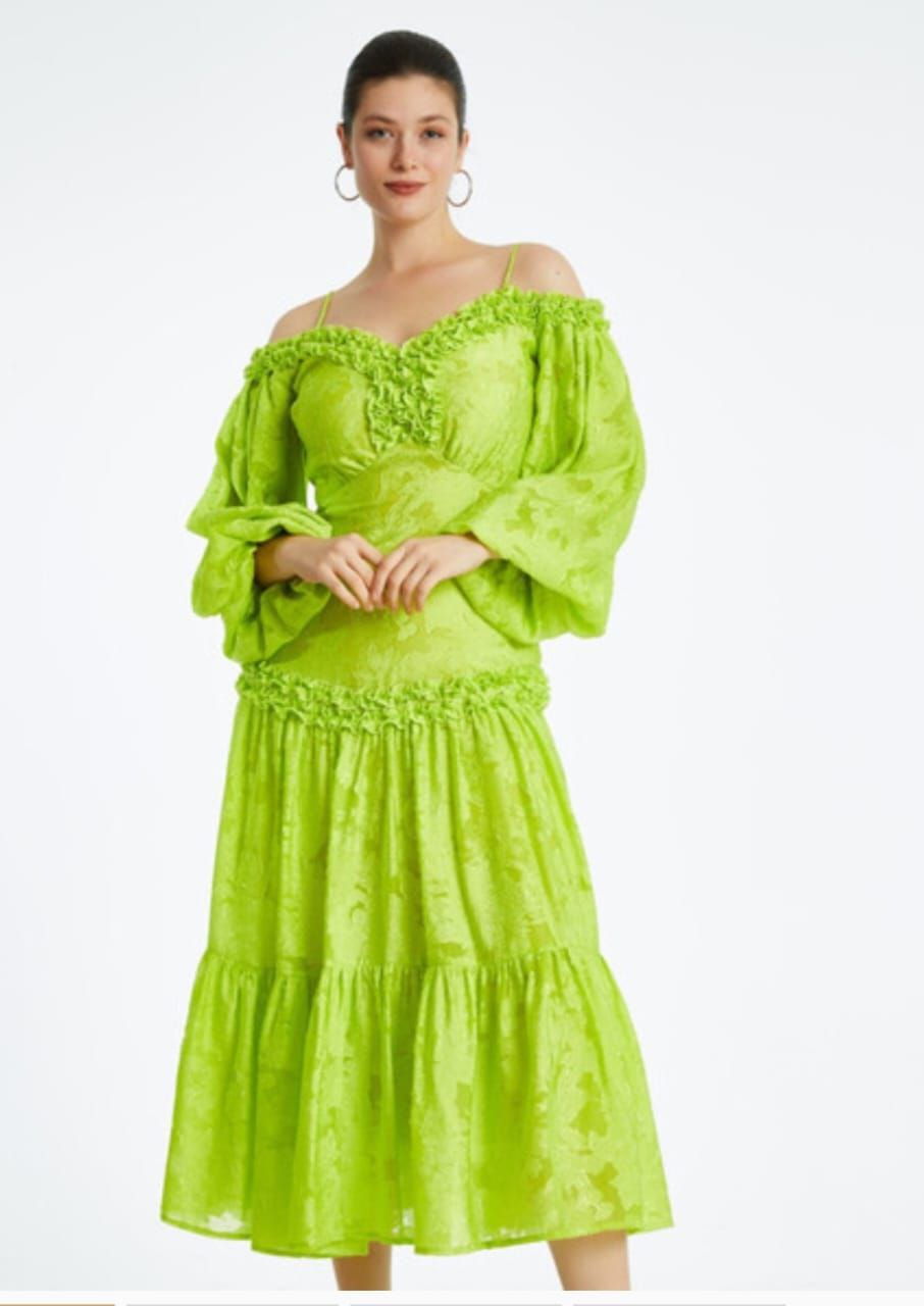 Lime Tiered Maxi