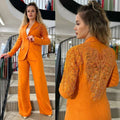 Linen Embroidered suit