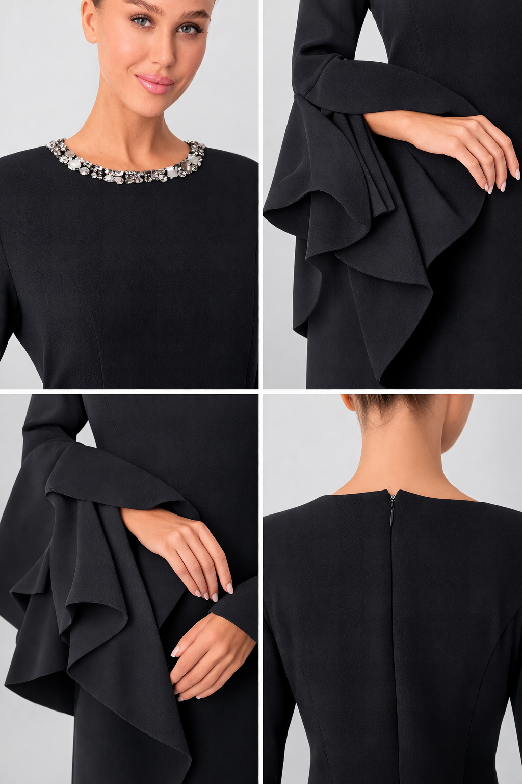 Crystal Collar Bell sleeve