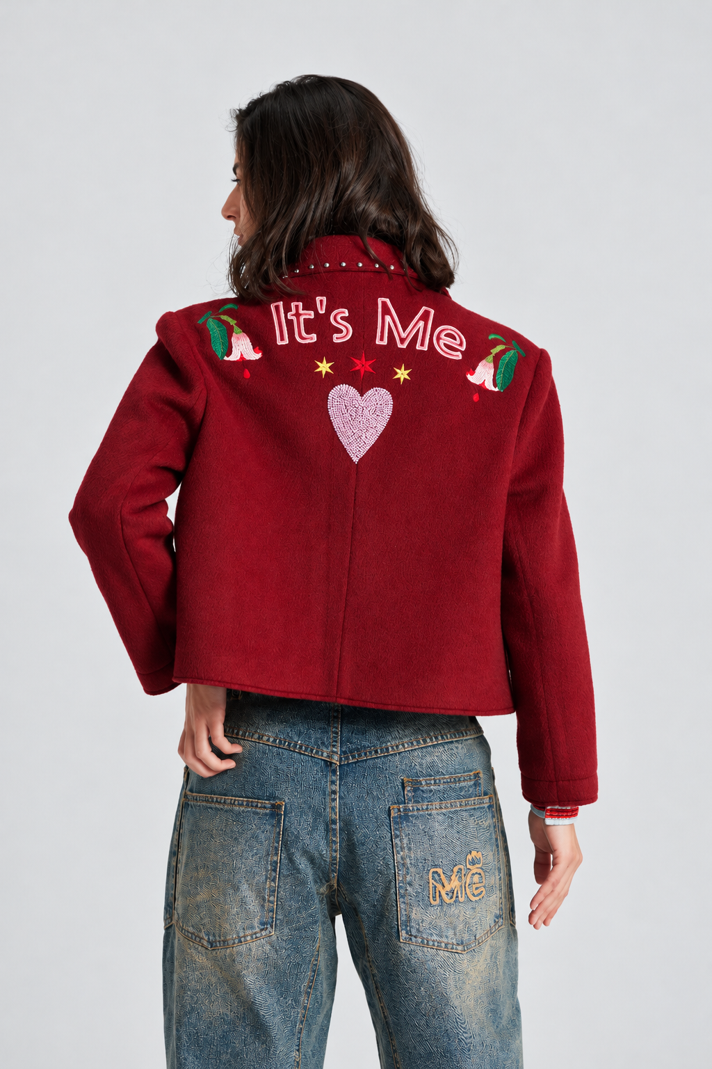 Burgundy Embroidered Jacket