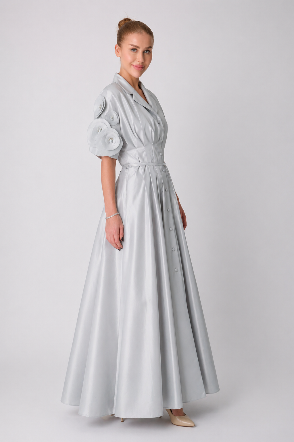 Sculpted Satin Maxi Dress
