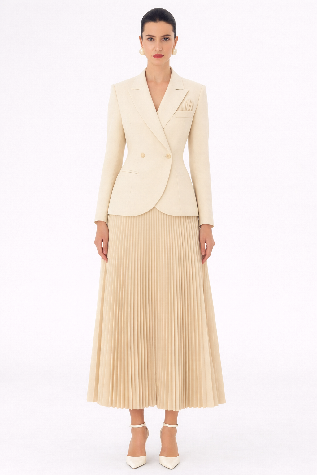 Pleated Skirt Suit